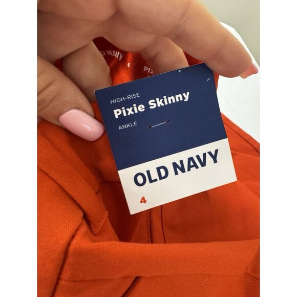Old Navy NWT Red Pixie Skinny Ankle Pants 4 High Rise Classic Chic Workwear - Picture 6 of 11